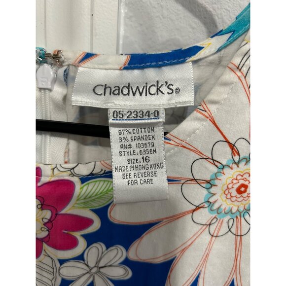 Chadwicks Womens Multicolor Floral Sleeveless Dress SZ 16 - Picture 5 of 8